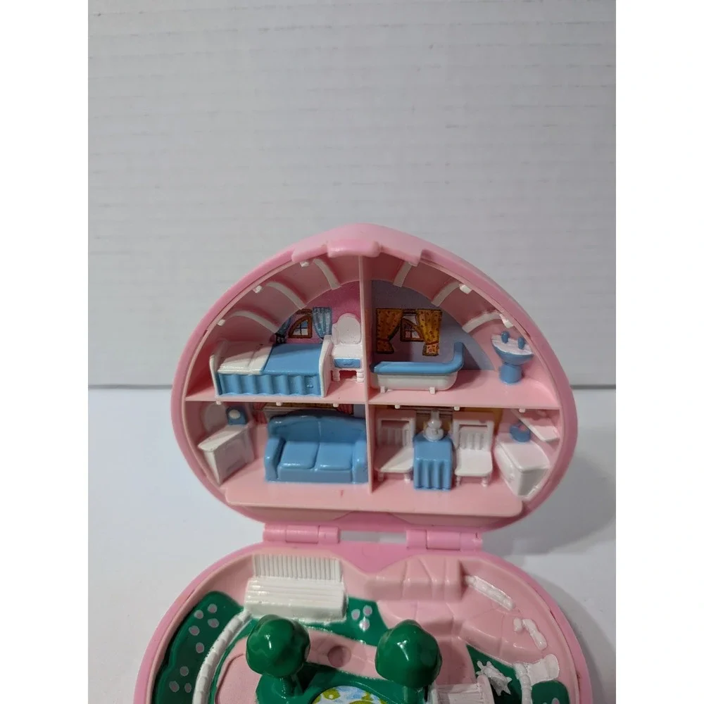 Vintage 1989 Polly Pocket Country Cottage Pink Heart Bluebird Toys Compact Only